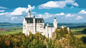 Neuschwanstein Castle oil painting style